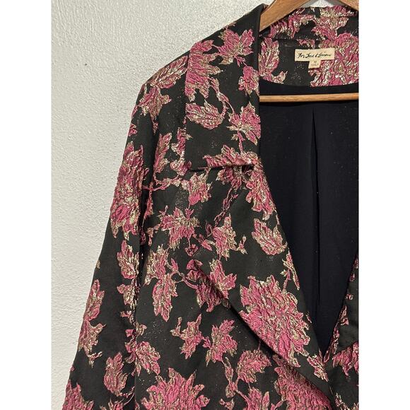 For Love & Lemons Luella Whimsigoth Dark Romantic Coat M Black Pink Gld Vampcore - Picture 4 of 15